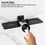 Plantex 304 Grade Stainless Steel Double Soap Holder Stand for Bathroom and Wash Basin/Bathroom Accessories - Splash (Black)