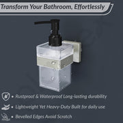 Plantex Stainless Steel Liquid Soap Dispenser for Bathroom/Liquid Shampoo Dispenser/Hand wash Dispenser/Bathroom Accessories - Pack of 1, Aqua (Satin)