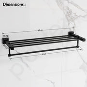 Plantex 304 Grade Stainless Steel 24 inch towel Rack/Towel Hanger for Bathroom/Towel Rod/Towel Bar/Bathroom Accessories - Splash (Black)