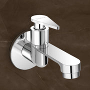 Plantex Long Body Bib Cock Water Tap with Water Saving Nozzle for Kitchen Tap/Bib Tap with Wall Flange and Teflon Tape for Bathroom - (Chrome)