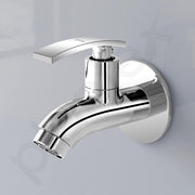 Plantex Pure Brass Single Lever Short Body Bib Tap with Water Saving Techonlogy Tap/Water Tap with Teflon Tape & Wall Flange for Bathroom (ZUR-1502, Chrome)