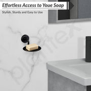 Plantex 304 Grade Stainless Steel Soap Holder/Stylish and Durable Soap Dish for Bathroom/Single Soap Tray/Bathroom Accessories - Daizy (Black)