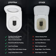 Plantex Platinum Ceramic Rimless Wall Mounted Commode/P Trap Washdown Flush Commode with Soft Close Toilet Seat Cover ( White )