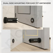 Plantex Stainless Steel Wall-Mounted Magnetic Door Stopper/Door Catcher for Wooden Door - Pack of 10 (Matt Black)