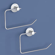 Plantex Stainless Steel Towel Ring for Bathroom/Wash Basin/Napkin-Towel Hanger/Bathroom Accessories (Chrome-Half Square) - Pack of 2