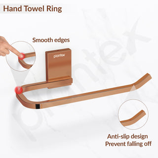 Plantex 304 Grade Stainless Steel Napkin Holder for Wash Basin/Towel Holder for Bathroom/Towel Holder/Towel Ring/Bathroom Accessories - Crystal (PVD Rose Gold)