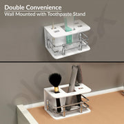 Plantex Acrylic Tooth Brush/Tumbler Holder/Stand for Bathroom Accessories - (White)