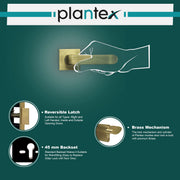 Plantex Triple Security Door Lock For Home/Main Door Lock Set With 3 Years Of Warranty/Mortise Lock For Door With Brass Lock Body & Cylinder(7110 - Brass Antique), Knob