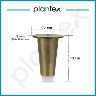 Plantex 4 Inch Sofa Legs for Bed Furniture/Sofa Legs for Table/Sofa Support Legs with Rubber Grip (Brass Antique, 6 Pcs)