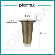 Plantex 4 Inch Sofa Legs for Bed Furniture/Sofa Legs for Table/Sofa Support Legs with Rubber Grip (Brass Antique, 8 Pcs)