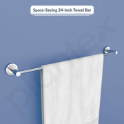Plantex Stainless Steel Heavy Single Towel Rod/Towel Hanger for Bathroom/Towel Bar/Stand/Bathroom Accessories (24 Inch - Chrome Finish) - Pack of 3
