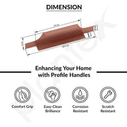 Plantex Profile Handle for Kitchen Cabinet/8 Inch Alluminium Drawer Profile Handle/Wardrobe Pull Handle for Home/Office/Hotel - Pack of 1 (Rose Gold)