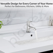 Plantex Pure Brass Pillar Cock Water Tap with Teflon Tape/Basin Tap with Water Saving Nozzle for Kitchen Tap-7 Year Warranty (ICO-903 Chrome)