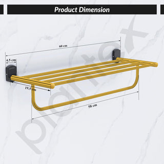 Plantex 304 Grade Stainless Steel 24 inch Towel Rack/Towel Stand/Towel Holder for Bathroom/Towel Hanger for Bathroom/Bathroom Accessories - Parv (Gold & Black)