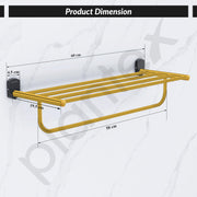 Plantex 304 Grade Stainless Steel 24 inch Towel Rack/Towel Stand/Towel Holder for Bathroom/Towel Hanger for Bathroom/Bathroom Accessories - Parv (Gold & Black)