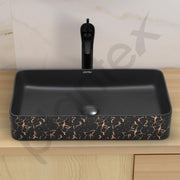 Plantex Ceramic Designer Washbasin for Bathroom/ Countertop Bathroom Basin/ Over Counter Wash Basin for Restaurant, Hotel (24x 14 x 4.5 Inch)