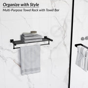 Plantex 304 Grade Stainless Steel 24 inch towel Rack/Towel Hanger for Bathroom/Towel Rod/Towel Bar/Bathroom Accessories - Splash (Black)