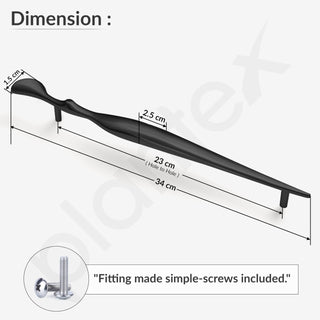 Plantex Cabinet Handle/224mm Handle for Cabinet/Furniture/Door Pull-Push Handle for Home/Office - Pack of 1 (Black)