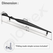 Plantex Cabinet Handle/Kitchen Cabinet Door Handle/Wardrobe/224 mm Cupboard Handle/Door Pull-Push Handle for Home/Office - Pack of 2 (Black)