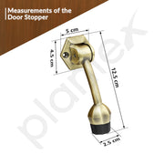 Plantex Door Stopper for Main Door/5-Inch Stopper with Rubber Grip/Stoppers for Wooden Door/Stops for Door – Pack of 3 (Brass Antique)