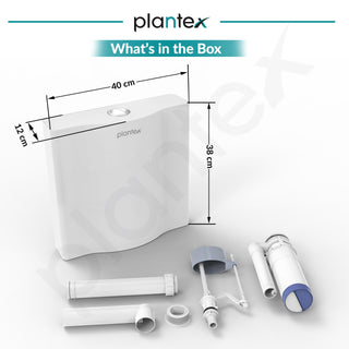 Plantex Flush Tank for Toilet with 8 LTR Water Capacity/Polypropylene Toilet Flush Tank/Flushing Cistern for Bathroom - Pack of 1 (White)