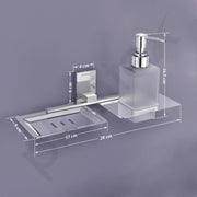 Plantex 304 Grade Stainless Steel 2in1 Soap Holder with Soap Dispenser/Soap Dish/Handwash Dispenser/Bathroom Accessories - Chrome