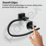 Plantex 304 Grade Stainless Steel Napkin Holder for Wash Basin Hand Towel Holder/Hanger Bathroom Accessories - Splash (Black)