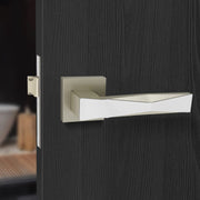 Plantex Heavy Duty Door Lock – Bathroom Door Lock/Mortise Keyless Handle Set for Home/Bathroom/Store Room/Balcony/Office with Baby Latch – (7085 – Satin White & Chrome Finish)