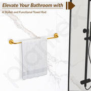Plantex 304 Grade Stainless Steel 24 inch Single Towel Rod for Bathroom/Towel Stand/Hanger/Bathroom Accessories Pack of 1, Daizy (Golden)