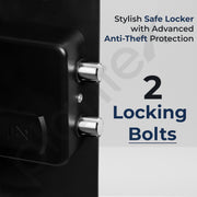 Plantex 13 Ltr. Safe Locker For Home/Digital Locker/Electronic Safety Locker with Master & User Dual Code Access with Emergency Key/2 Years Warranty By Plantex (Black)