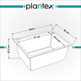 Plantex Granite Single Bowl Kitchen Sink/Non-Fading Black Colour with UV Protection/Quartz Sink for Kitchen/Undermount/Overmount (Black/21 X 18 Inches)