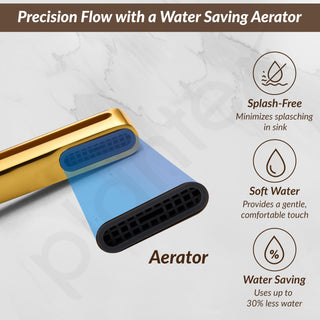 Plantex Pure Brass Wash Basin Mixer Tap Hot and Cold/Pillar Tap for Wash Basin-Deck Mount -(7881-Gold)