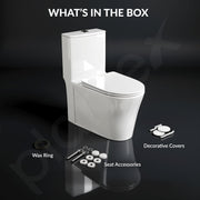Plantex Platinum Ceramic Rimless Western Commode/ One Piece Floor Mounted Commode/ Siphonic Vaccum Flush Toilet with Soft Close Toilet Seat Cover - S Trap Outlet ( White )