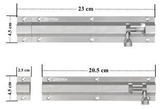 Plantex Stainless Steel Tower Bolt/Tower Bolt for Home,Offices Doors and Windows/Tower Bolt for Main Door/Door Latch/Kundi/Chitakini/Door Latch for Windows - Pack of 2 (Chrome, 8 inch)