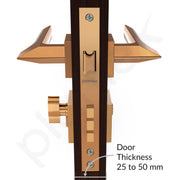 Plantex Premium Door Lock with 3 Years of Warranty/Main Door Lock for Home/Mortise Lock for Door - Main Door Lock Set(7082 PVD Choco & Satin Black Matt)