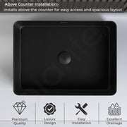 Plantex Melamine Wash Basin/Counter Top Washbasin for Bathroom/Restaurants/Office (Black, 18 x 13 x 4.5 Inch)