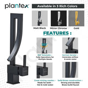 Plantex Pure Brass Faucet for Wash Basin | Hot & Cold Mixer Tap for Basin | 360Ãƒâ€šÃ‚Â° Rotation Faucet for Bathroom- (Black)