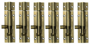 Plantex Stainless Steel Tower Bolt/Tower Bolt for Home,Offices Doors and Windows/Tower Bolt for Main Door/Door Latch/Kundi/Chitakini/Door Latch for Windows - Pack of 6 (Brass Antique, 4 inch)
