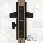 Plantex Heavy Duty Door Lock Set - Main Door Lock Handle Set/Mortise Locks with 3 Keys, Brass Body & Cylinder (8126 - Z Black & DC Black)