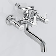 Plantex Telephonic Brass Wall Mixer for Bathroom/Tap Mixer/Wall Mixer for Bathroom 2 in 1 with 7-Year Manufacturer's Warranty-(ICO-917-Chrome)