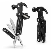 Plantex 12-in-1 Multipurpose Mini Hammer & Pliers Hand Tool Set/Stainless Steel Folding Multi-Tool Kit for Home DIY Repair & General Maintenance – Pack of 1, Black (MQ042G)