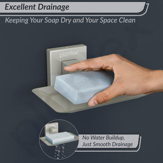 Plantex Soap Holder for Bathroom/Stainless Steel Soap Stand/Soap Case/Soap Dish/Bathroom Accessories – Aqua (Satin)