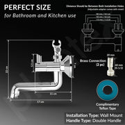 Plantex Telephonic Brass Wall Mixer for Bathroom/Tap Mixer/Wall Mixer for Bathroom 2 in 1 with 7-Year Manufacturer's Warranty-(ICO-917-Chrome)