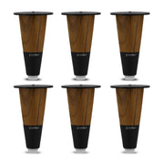 Plantex 4 Inch Sofa Legs for Bed Furniture/Sofa Legs for Table/Sofa Support Legs with Rubber Grip (Black, 6 Pcs)