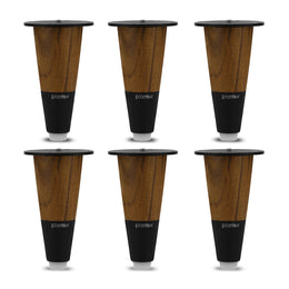 Plantex 4 Inch Sofa Legs for Bed Furniture/Sofa Legs for Table/Sofa Support Legs with Rubber Grip (Black, 6 Pcs)