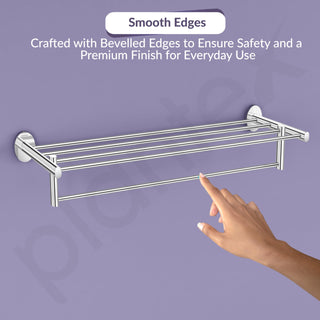 Plantex 304 Grade Stainless Steel 24 Inches Long Towel Rack/Towel Hanger for Bathroom/Towel Bar/Bathroom Accessories - Olive (Chrome)