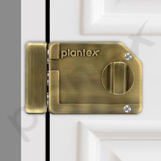 Plantex Tri-Bolt Lock for Main Door/Heavy Duty Door Lock with 4 Keys/Suitable on Single Door for Home/Office/Hotel - Pack of 1 (Brass Antique)