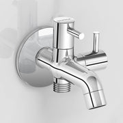 Plantex Pure Brass Two-Way Bib Cock Tap with Water-Saving Aerator/Compatible with Washing Machines/2 in 1 Tap -7 Year Warranty -(ICO-907-Chrome)