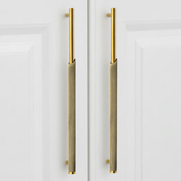 Plantex Stainless Steel & Aluminium Cabinet Handle/288mm Wardrobe Door Handle/Cupboard Pull-Push Handles for Home/Office - Pack of 2 (Brass Antique & Gold)