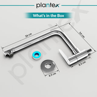 Plantex Pure Brass Sink Tap for Kitchen with Wall Flange & Teflon Tape/Wall Mount Kitchen Sink Faucet (DOL-4301, Chrome)